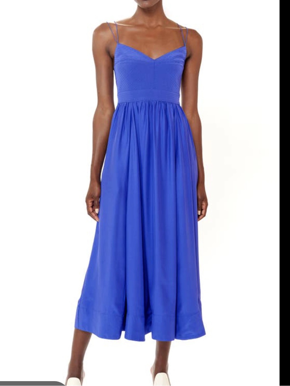 La Ligne Tracey Shirred Silk Maxi - Electric Blue - Size M - Worn once!